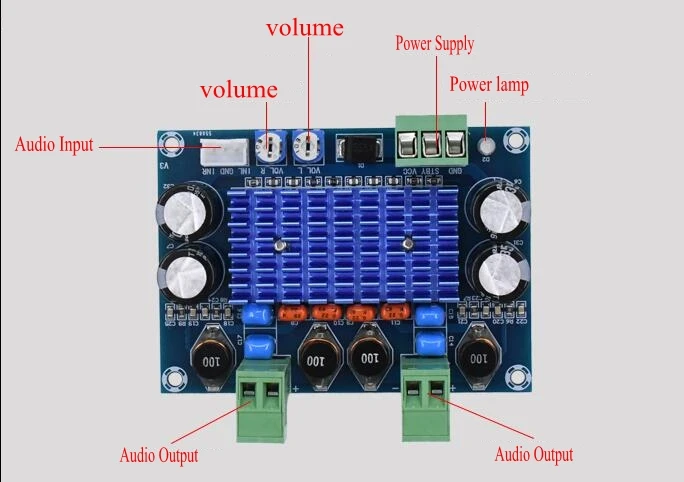 XH-M572 TPA3116 D2 2*120 Вт Высокая мощность цифровой HIFI усилитель доска аудио усилитель