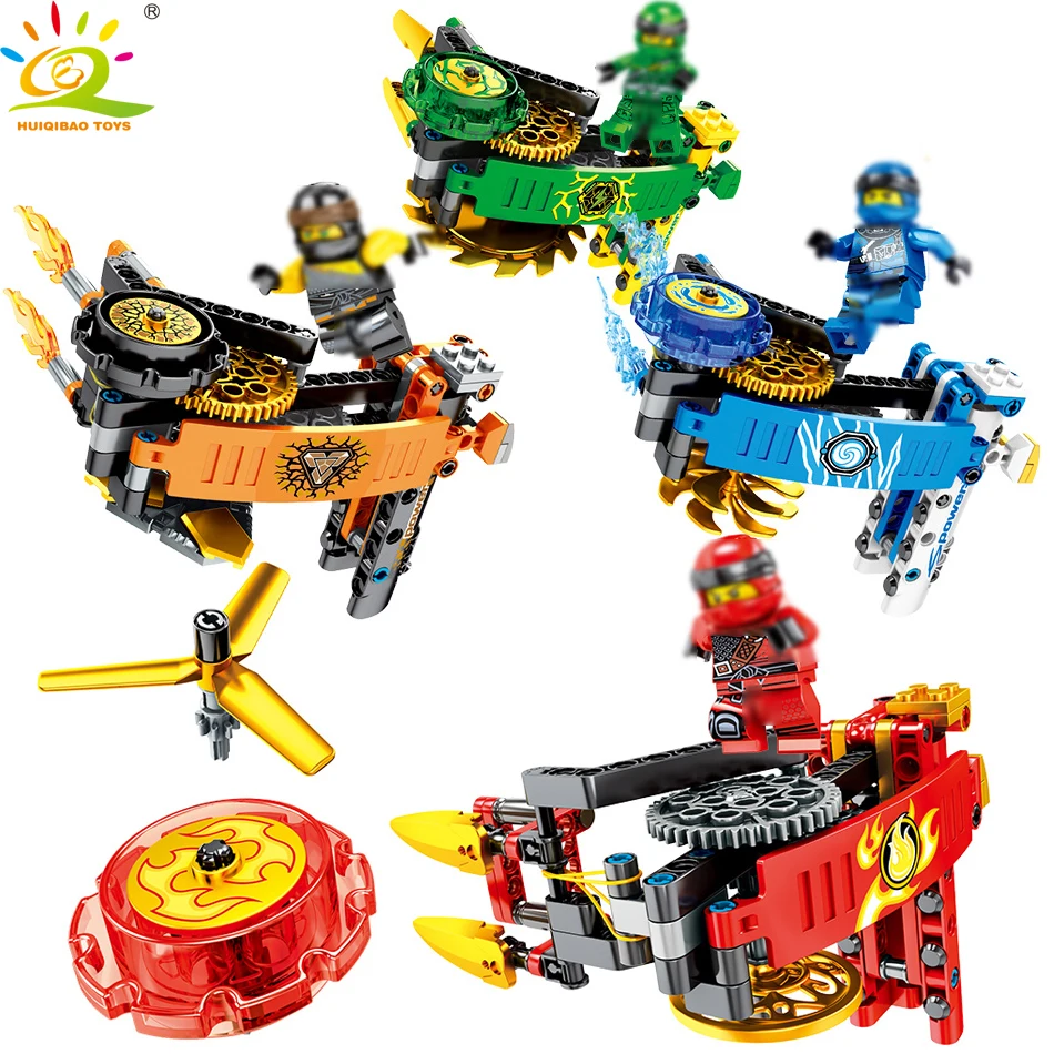 

HUIQIBAO TOYS 462pcs Ninjaed spinning top Building Blocks For Children launcher Gyro Ninjagoed Jay Figure Legorreta Bricks kits