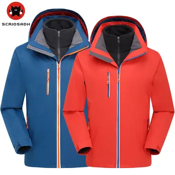 

Outdoor Men Women 3 in 1 Autumn Winter Removable Waterproof Coat Thermal Breathable Jacket Hiking Camping Climbing Jacket