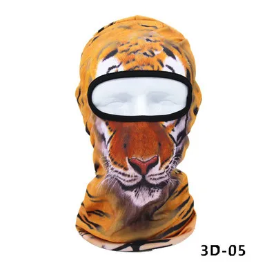 Маска для лица мотоцикла 3D животное тигр кошачьи намордники шоу головной убор езда Кепка Мотокросс CS тактика маски 3D печать велосипедные маски - Цвет: 05