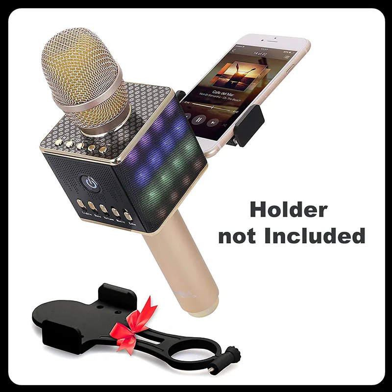 Беспроводной Bluetooth караоке микрофон-портативный KTV караоке машина с динамиком, светодиодный свет идеально подходит для поп-вечеринок