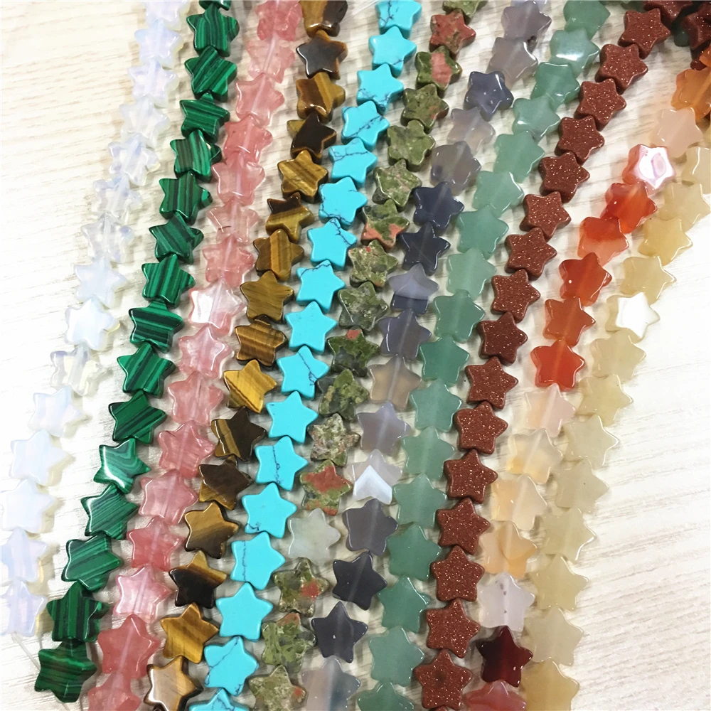

Fashion Natural Stone Five-pointed Star Pentagram Beads For Bracelet Necklace Jewelry Findings Making 19PCS/Lot 13MM*13MM*5MM