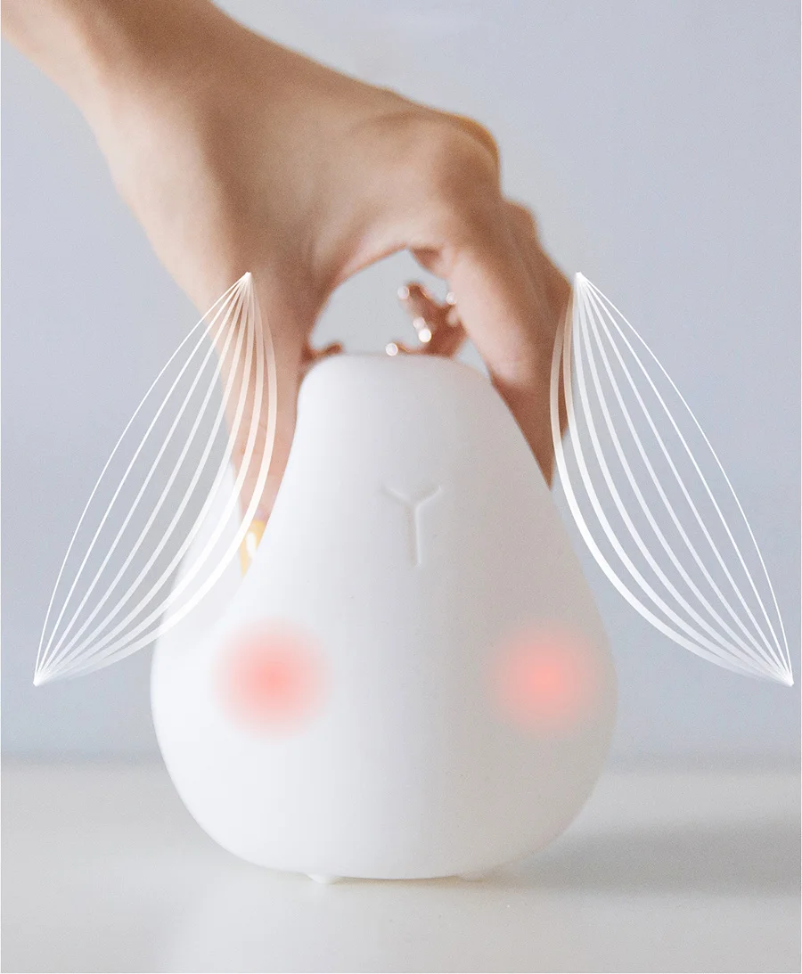  Deer Rabbit LED Night Light Silicone Animal Cartoon Dimmable Lamp USB Rechargeable For Children Kid - 32992084451