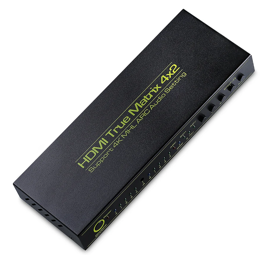  HDMI V1.4a HDMI Matrix 4X2 (4 to 2) Switch Switcher Splitter Amplifier with Remote Support ARC Head