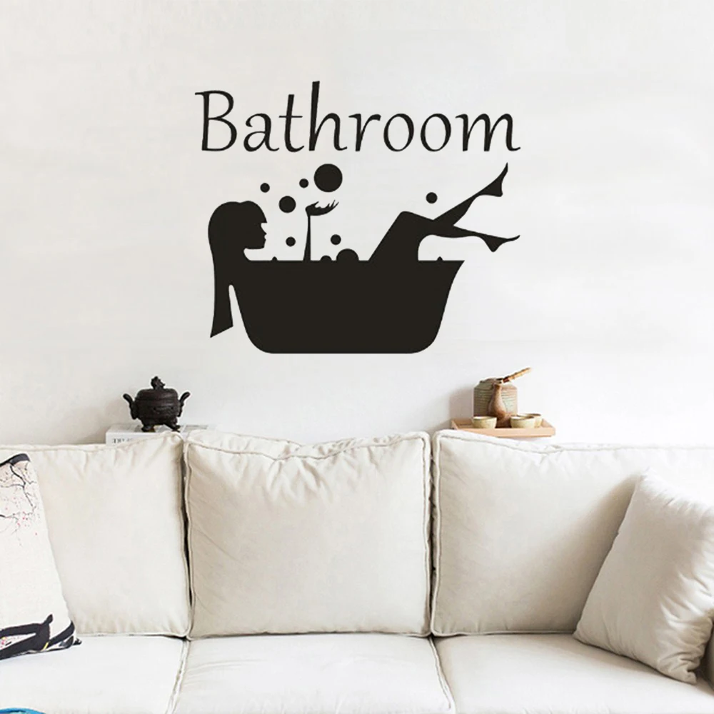 Removable Wall Stickers Bathroom Art Decal Bath Time Vinyl Door Home Decal Mural Wall Stickers