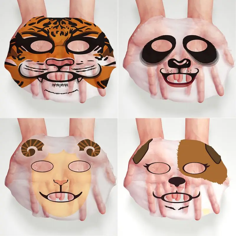 

2017 Korean Cosmetics Face Makeup Mask Face Care Mask Animal Soft Mask Tiger Panda Pattern Moisturizing Nourishing 30g H22