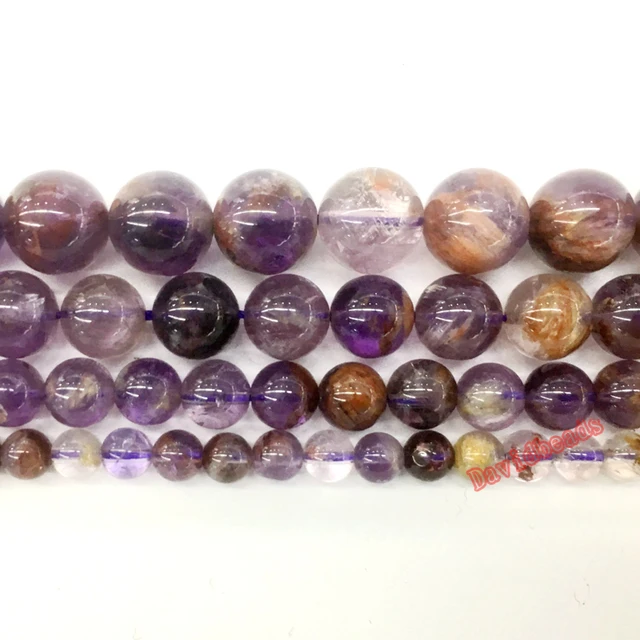 Natural Precious Purple Ghost Quartz Round Loose Beads for Jewelry