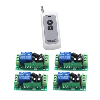 

Hot Sales Relay Switch Normally Open Closed RF Wireless Remote Switch Smart Home Receiver Handheld Transmitter 4Relay