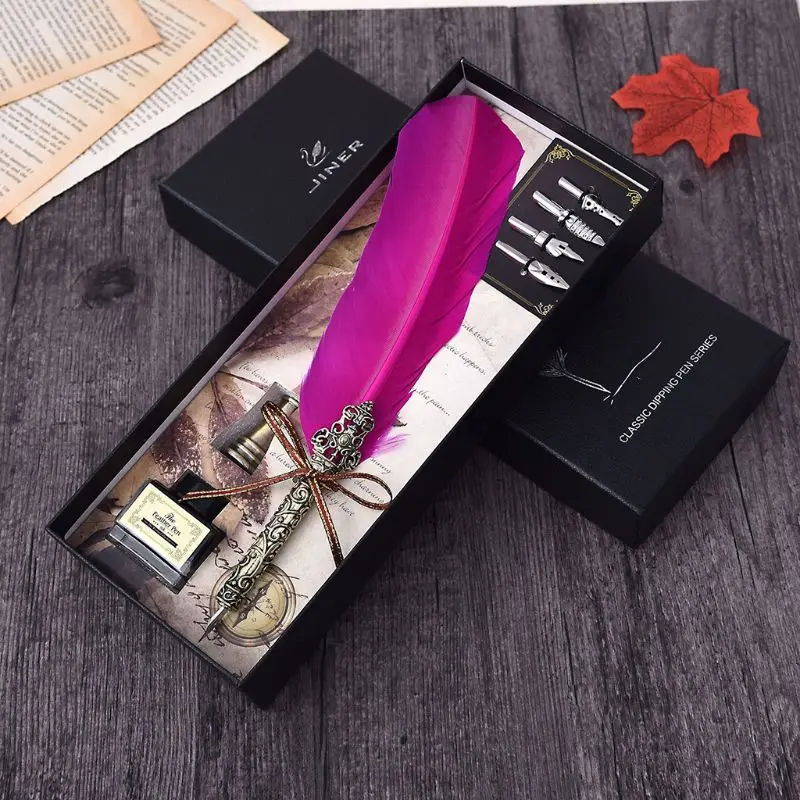 Винтажная перьевая ручка ручной работы с чернилами, английская каллиграфия, канцелярские принадлежности, свадебный подарок