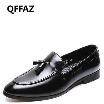 

QFFAZ 2018 New Fashion Loafers Genuine Leather Casual Shoes Men Flats Oxford Shoes For Men Driving Shoes Breathable Shoes