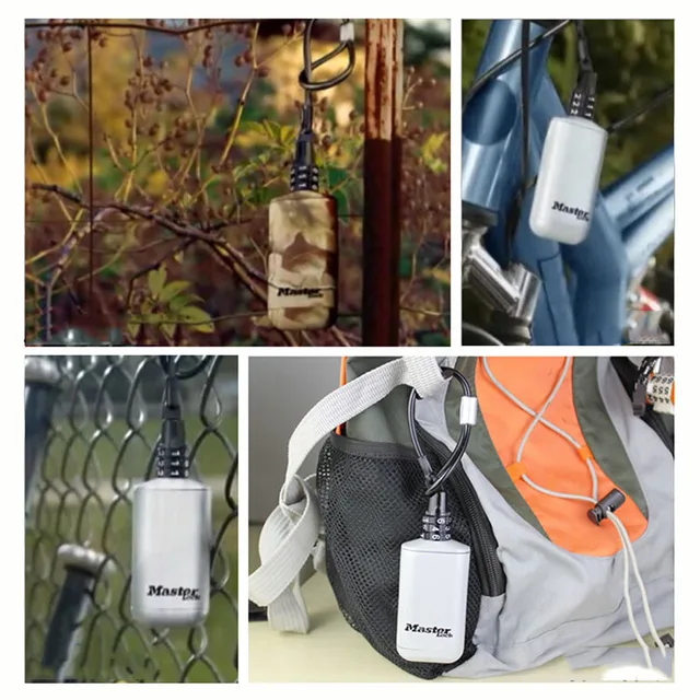 Mini Key Safe Box Outdoor Backpack Hanging Metal Hidden Password Lock Zinc alloy Fixed Code Lock Portable Key Storage Box 2