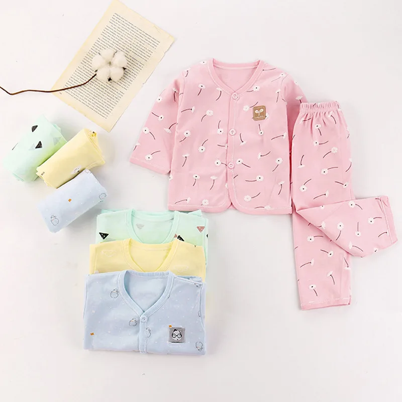 

CALOFE New 2019 Baby Boy Clothes Cotton Baby Girl Clothing Sets Cartoon Long-sleeved T-shirt+Pants Infant Clothes 2pcs Suit