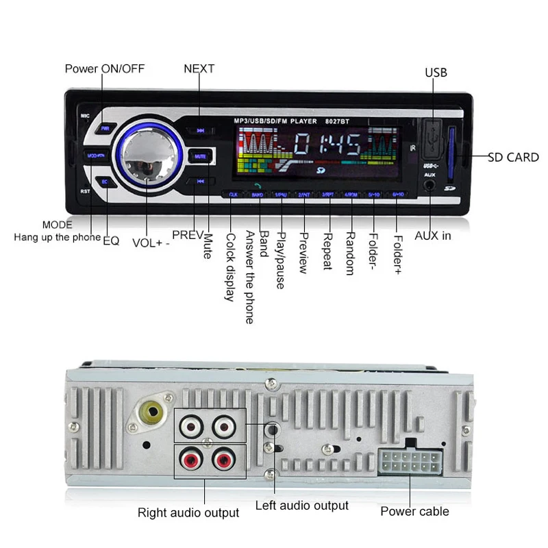 Автомагнитола 24 в 1 Din Bluetooth радио SD MP3 плеер Coche Dash Estereo Poste Para Авто аудио стерео Carro