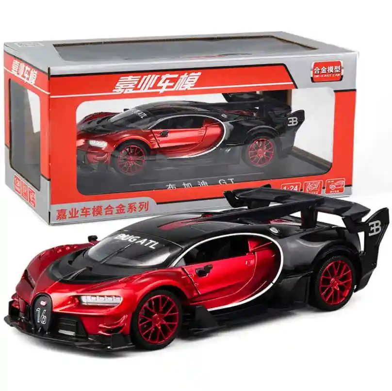 1:24 игрушечный автомобиль отличного качества bugatti gt Металлический Игрушечный Автомобиль литой автомобиль Diecasts& игрушечные транспортные средства Модель автомобиля игрушки для детей - Цвет: red with box