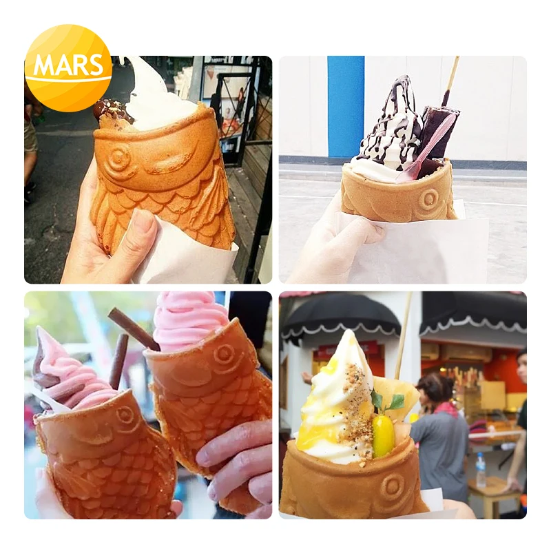 たい焼きアイスクリーム用ワッフルコーンメーカー,韓国のストリートフードミニたい焼きメーカー,オープンマウスパンマシン,魚の形をしたたい焼きパン  AliExpress