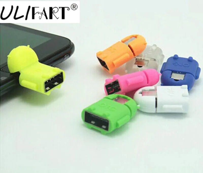 ULIFART DHL 1000 шт./лот мини форма робота-андроида Micro USB OTG адаптер Micro SDHC SD TF для samsung htc