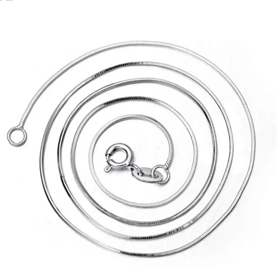Настоящее чистое 925 пробы Серебряное ожерелье с цепочкой для женщин и девушек, женская коробка, цепочка со змеиным крестом, ожерелье, ювелирные изделия