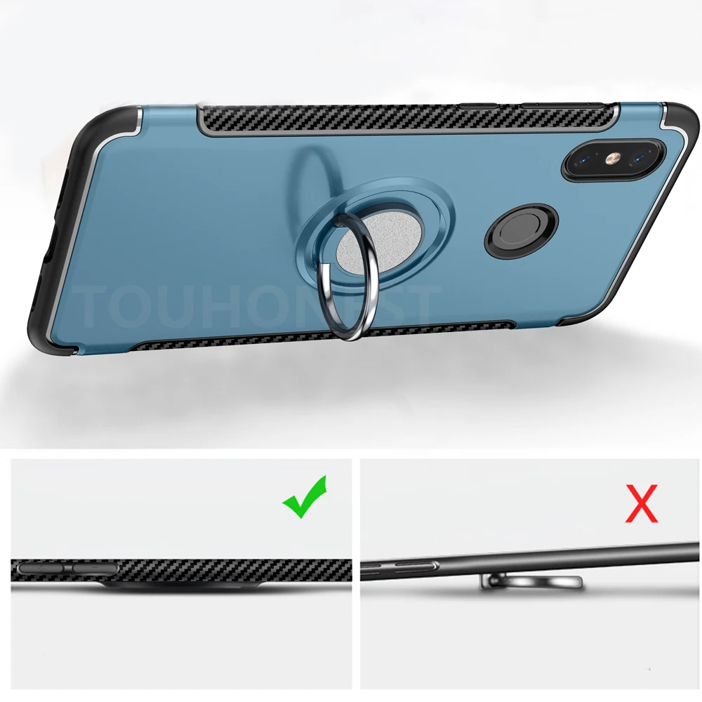 Чехол подставка для телефона XiaoMi Mi 8 Lite A2 A1 F1 автомобильный чехол с кольцом Redmi Note 6