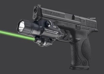 

500 Lumens Ultra Bright Military LED Torch Light Tactical Weapon Flashlight Green Laser Sight w/ Tail Switch for Pistol Hand Gun