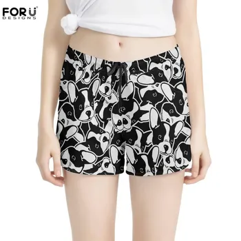 

FORUDESIGNS French Bulldog Terrier Printing Women Shorts Elastic Comfortable Fitness Bodybuilding Quick Dry Beach Boardshorts