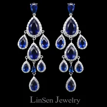 Синий/зеленый/красный/белый мм дизайн 60 мм длинные CZ Висячие серьги, высокое качество микро инкрустированные украшения для женщин Свадьба/Вечерние/подарок