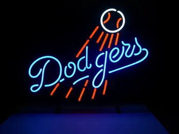 

Custom Business NEON SIGN board For MLB LOS ANGELES DODGERS BASEBALL GLASS Tube BEER BAR PUB Club Display Light Signs 17*14"