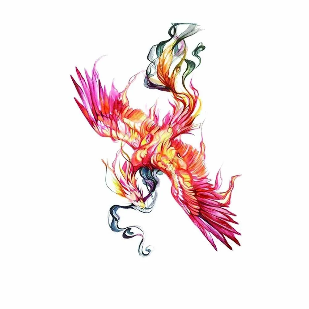 Тату феникс для девушек эскизы цветные