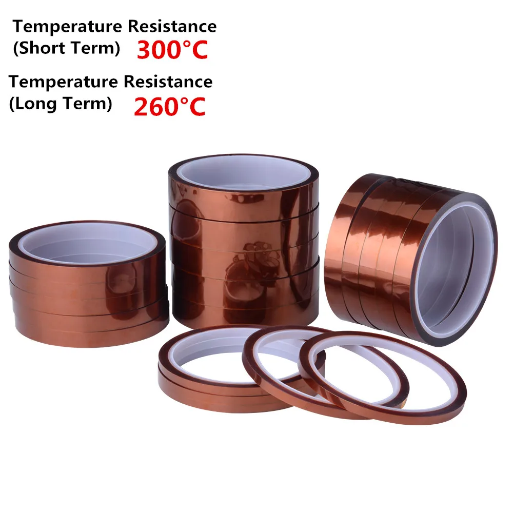 

supply 33meter x 5-100mm 50pcs High Temperature Polyimide Tape Heat Resistant Insulation Polyimide Film Adhesive Tape wholesale
