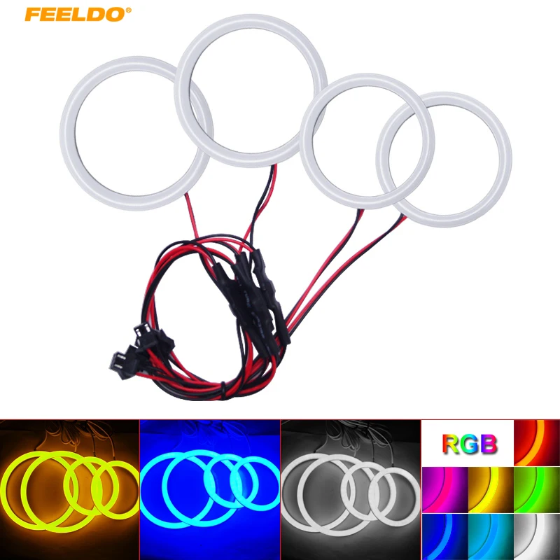

FEELDO 1Set Auto Halo Rings Cotton Lights SMD LED Angel Eyes For Lada Vaz 2109 Car Styling #AM1122