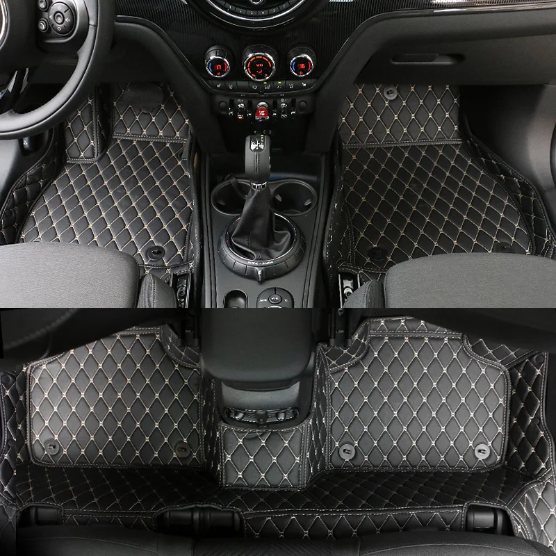 

lsrtw2017 car styling fiber leather car interior floor mat for cooper s mini hatch clubman country 2010-2020
