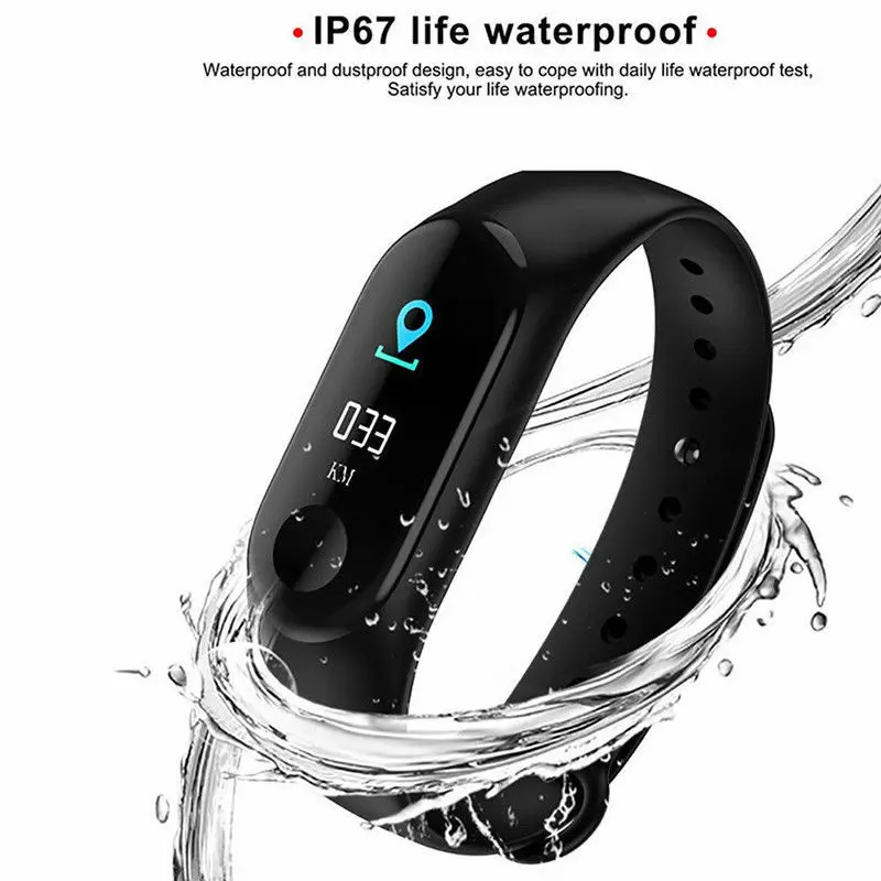 

M3 Bluetooth Fitness Smart Bracelet Blood Pressure & Heart Rate Monitor Colorful Touch Screen Smart Band Wristband Step Counter