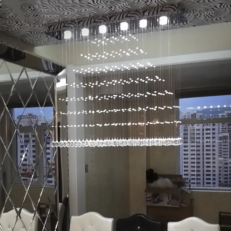 

Modern Fashion LED Crystal Pendant Lights Dining Room Pendant Lamp Five Size Optional Customizable Free Shipping