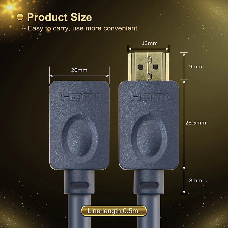 CABLETIME Extension HDMI Cable 4k 2.0 60Hz 3D UHD Pro HDMI M/F Extender CL3 Triple Shielding Cable for HDTV PC Monitors C121
