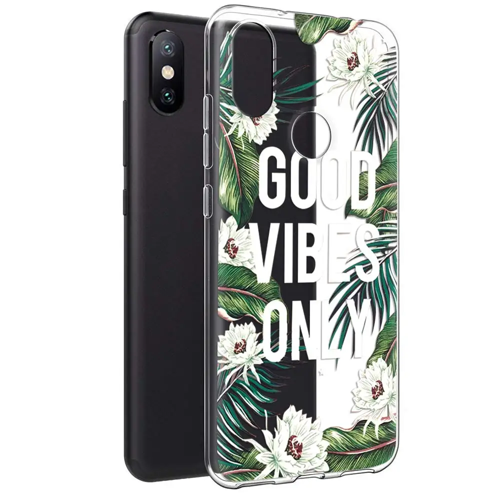 Flower Patterned Clear Slim Soft TPU Case Cover on sfor Xiaomi Mi 9 8 Lite A2 A1 Redmi Note 7 6A 6 S2 5 F1 Silicone Phone Coque  (3)