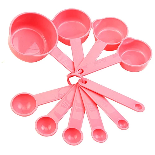 

NEW10Pcs Baking Cup Spoon Set Tablespoon Measuring Tool Pink Kitchen Coffee Cooking