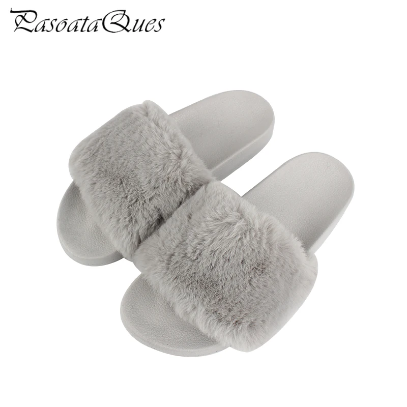 

2018 Plush Women Slippers Fashion Comfortable Female Flip Flops Non-slip Indoor House Women Home Shoes PasoataQues Brand M-21