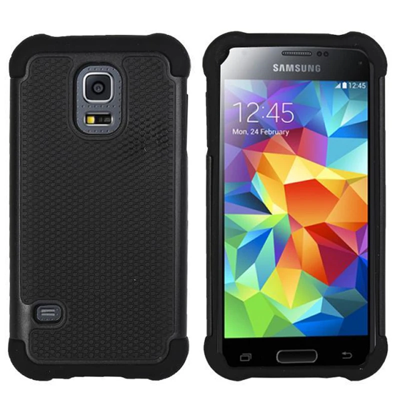 

S5mini Ball Grain Shockproof Plastic Case Silicone Cover for Samsung Galaxy S5 mini G800F Hybrid Back Cover Dual Layer
