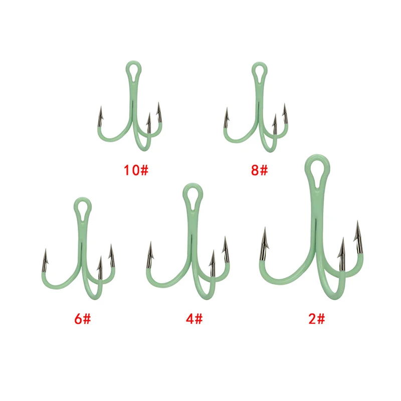 5 шт./пакет тройной рыболовный крючок из высокоуглеродистой стали рыболовные крючки с зазубринами светящиеся Крючки-Тройники аксессуары для морских снастей