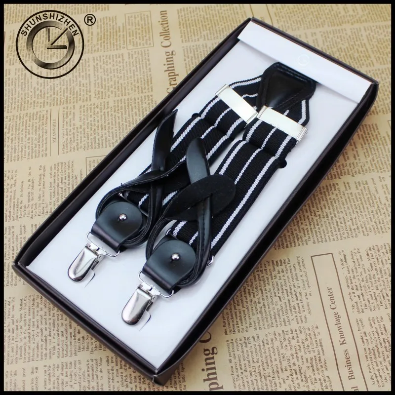 

Hot Selling Men Suspenders, Men's Suit Braces, Gallus With Four Clips,