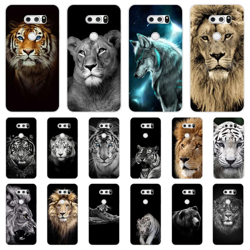 

for LG V30 Case,Silicon tigon beast Painting Soft TPU Back Cover for LG V30 Protect Phone cases shell