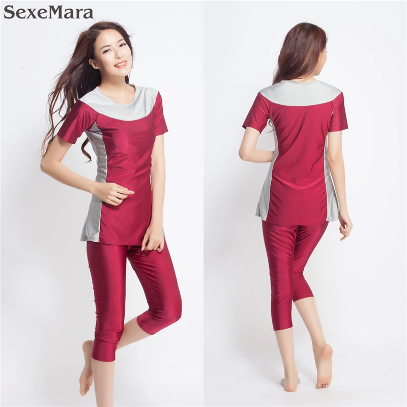 2019 Muslim bathing suit Modest Malaysia Swimwear Islamic ladies arabic BeachWear Hijab tankini