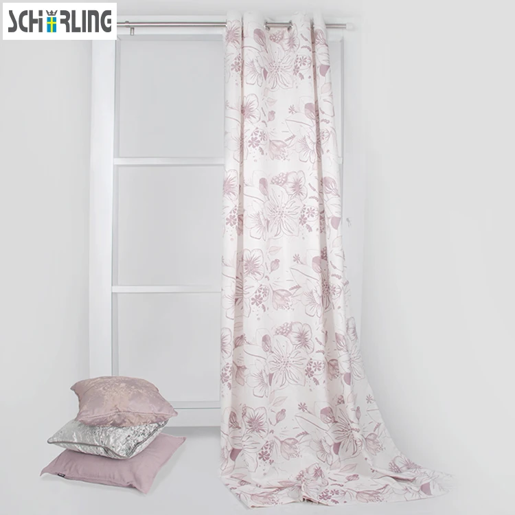 Us 14 89 New Year Pastoral Design Printed 3 Bloom Light Purple 100 Cotton Curtains For Bedroom Accept Customized Size In Curtains From Home