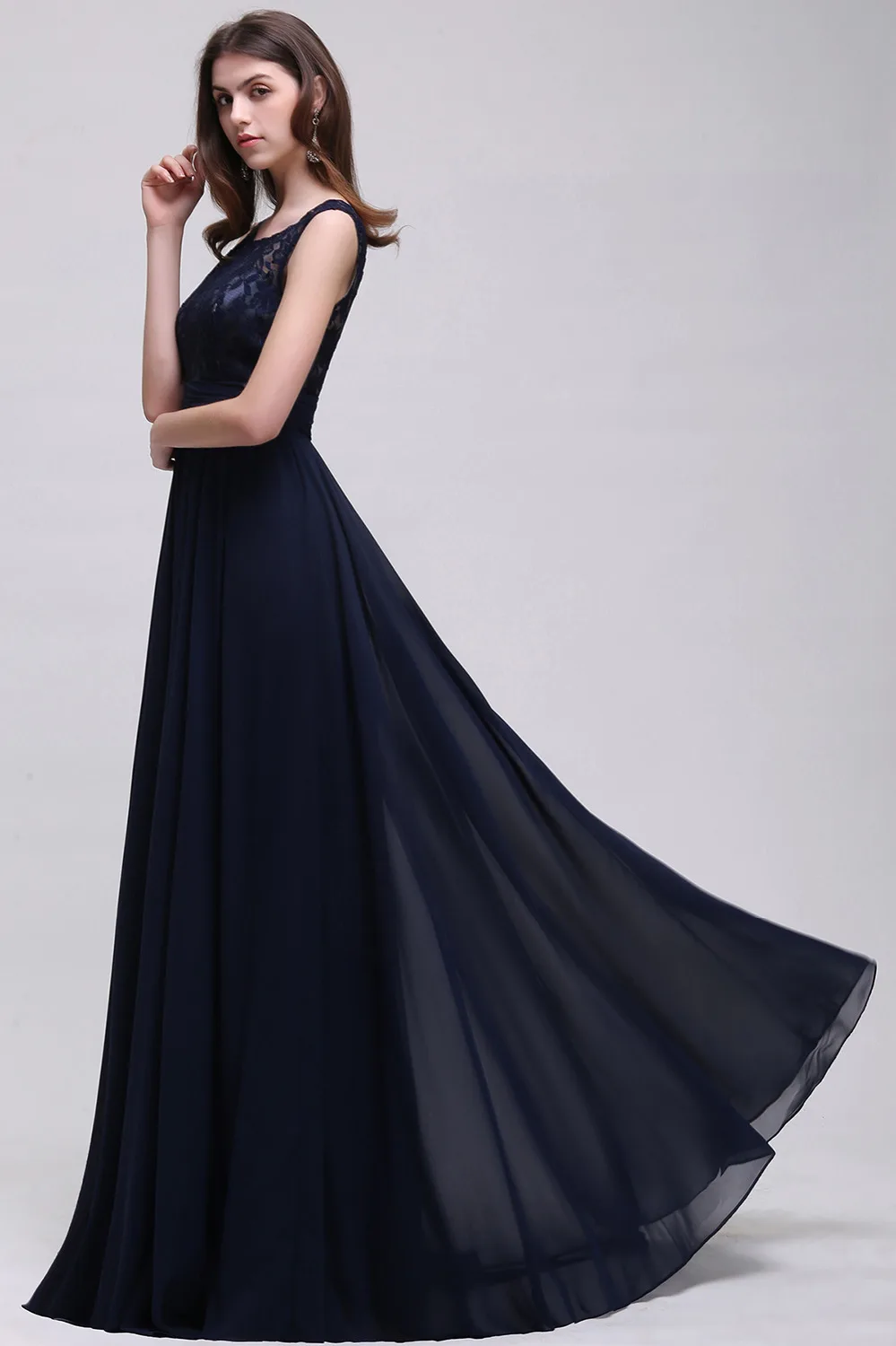 Robe de Soiree сексуальное темно синее кружевное платье подружки невесты с v образным