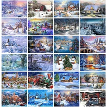 5d completo diy pintura diamante mosaico artesanal inverno cenário ponto cruz diamante bordado decoração de natal paisagismo jcc