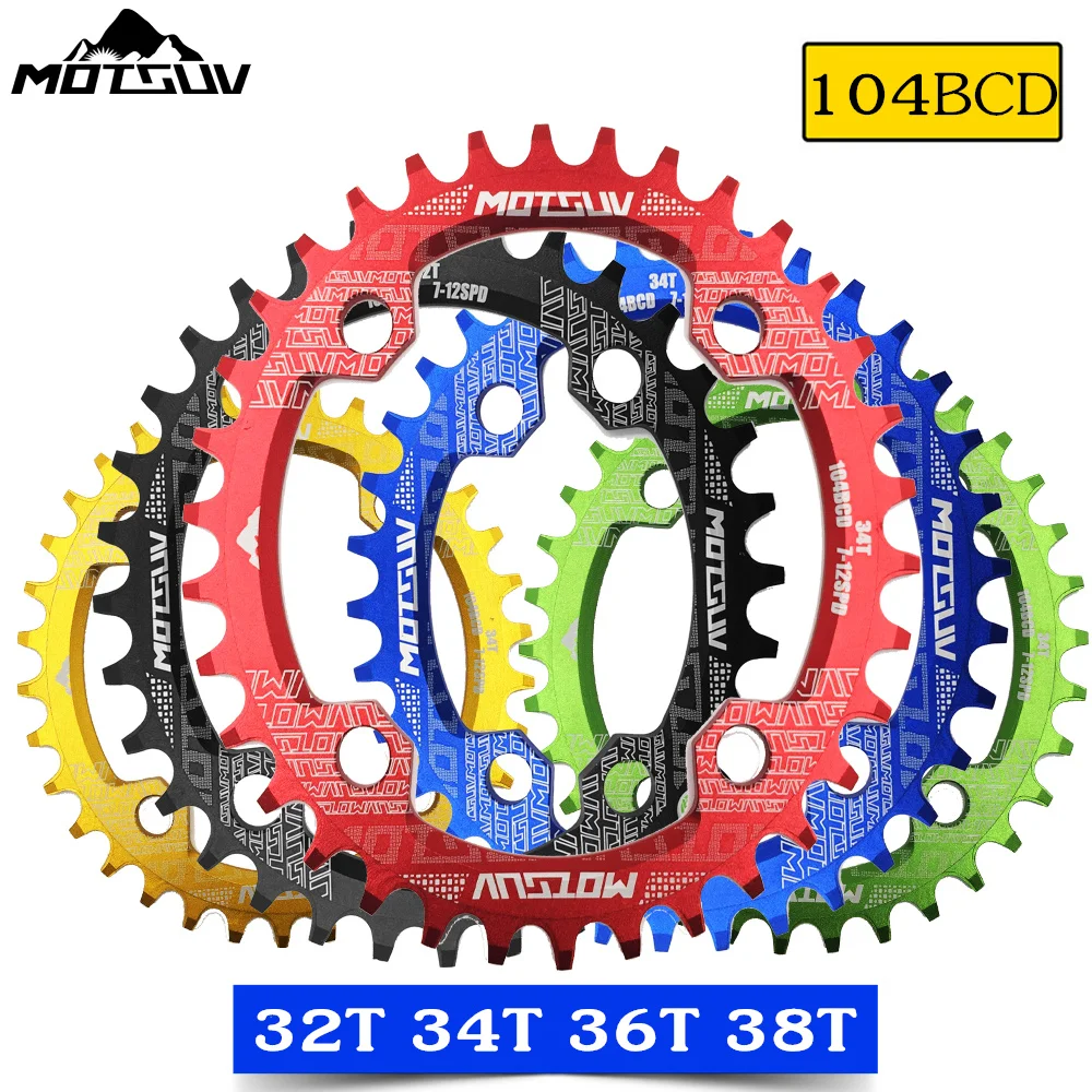 Овальная узкая широкая цепь MOTSUV для горного велосипеда MTB 104BCD 32T 34T 36T 38T детали