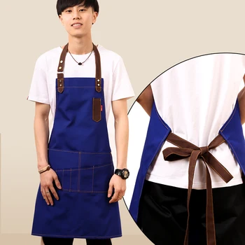 

2018 Simple Fashion Canvas cotton Apron For women men,BBQ Senior Adjustable Kitchen Apron Cooking Restaurant Custom funny logo
