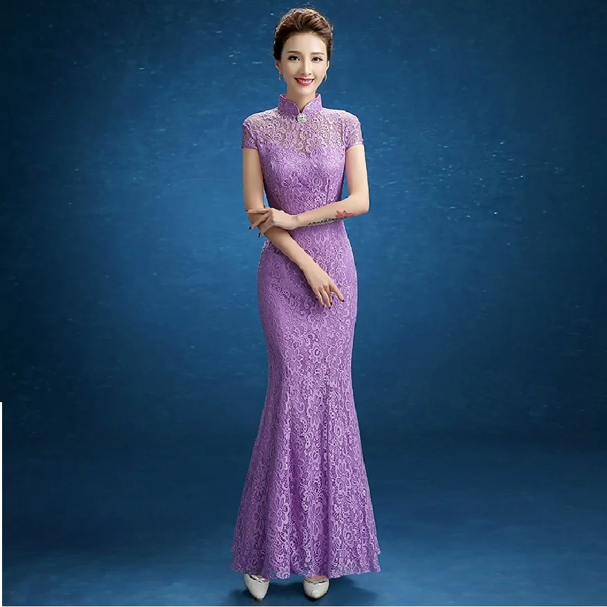 Pink Lace Fishtail Cina Toko Pakaian Rose Violet Panjang