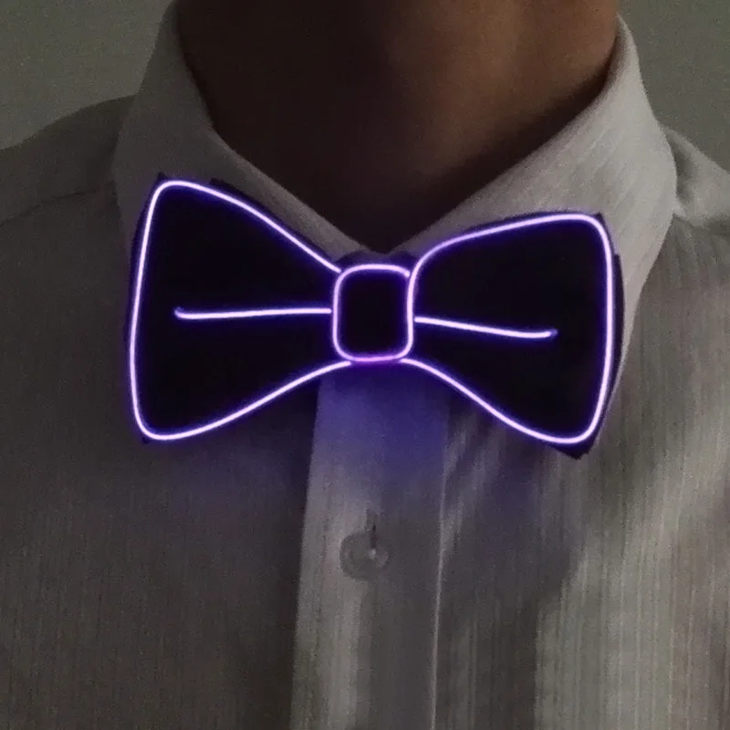 Модный мужской светодиодный EL галстук на проволоке, светящийся Неоновый мигающий светильник, галстук-бабочка для клуба, косплей, вечерние украшения, Gravatas Para Ho, мужские s