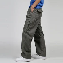 Для мужчин хлопчатобумажные свободные штаны Весна эластичная кулиска на талии тонкая одежда больших размеров, брюки с начесом, Размеры 5XL 6XL спецодежда Рабочая одежда брюки с карманом