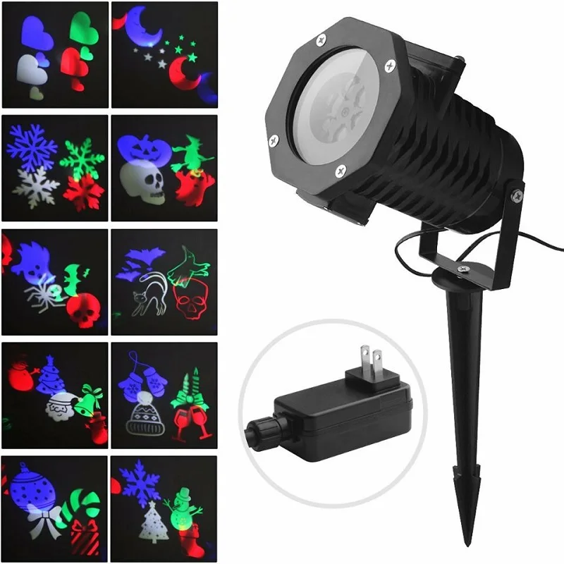 

Christmas Snowflake Projector Waterproof 10 Lens LED Ambient Party Light Stage Lighting for Kids Birthday Halloween Xmas Gifts